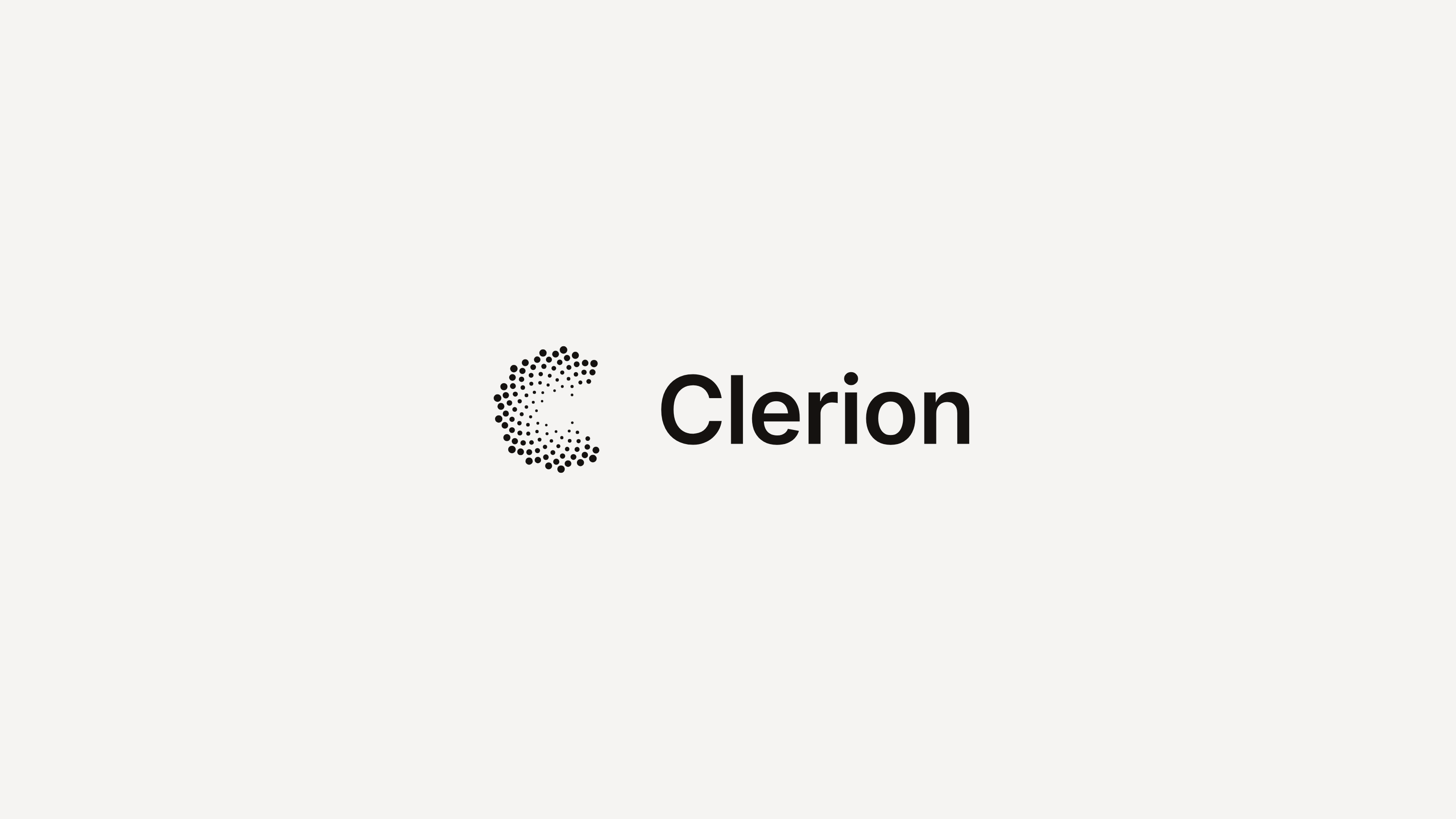 The Clerion lockup, near-black on ivory