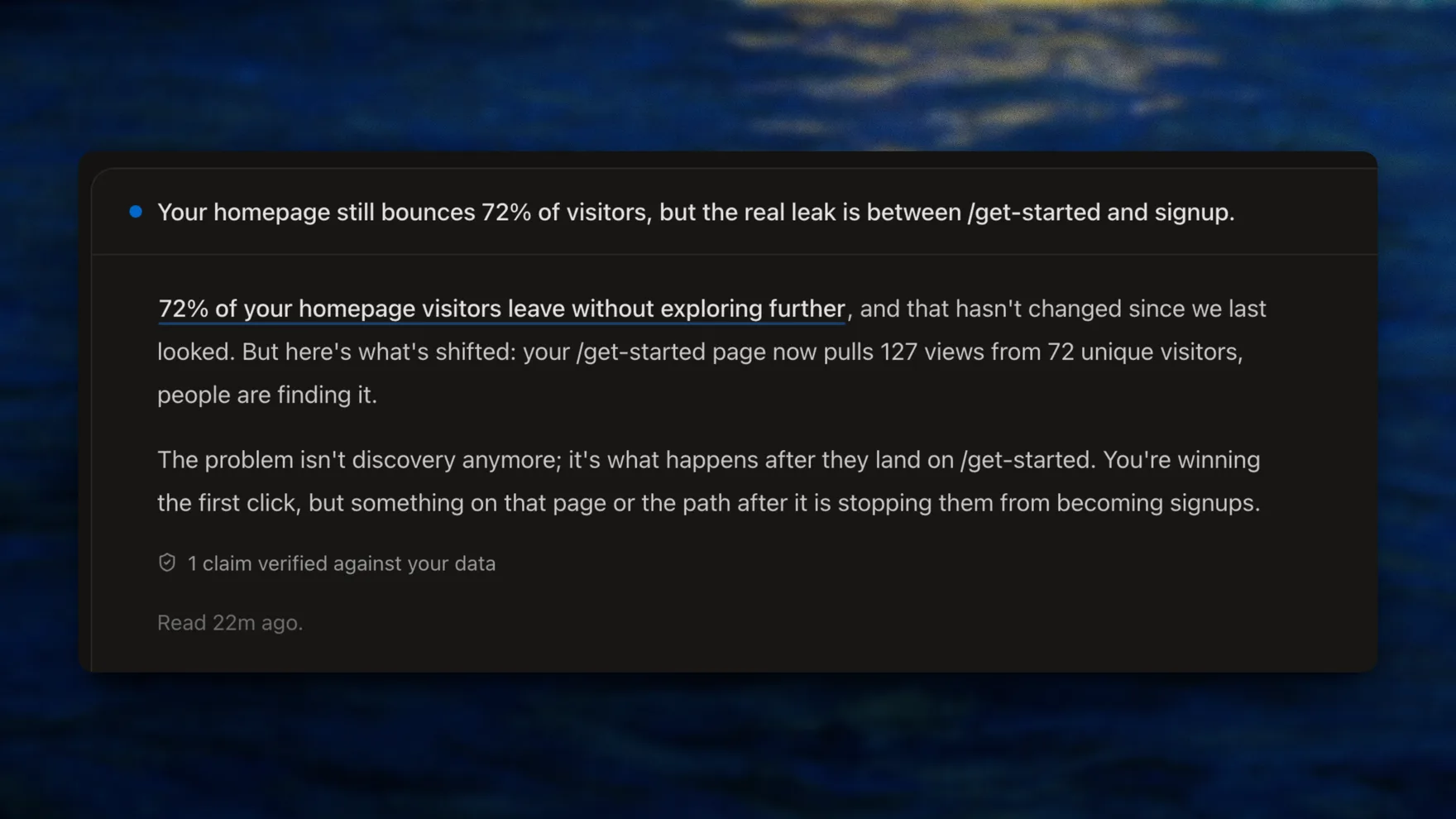 A Clerion briefing: the verdict in one line, then the reasoning, with the claim verified against the site's own data